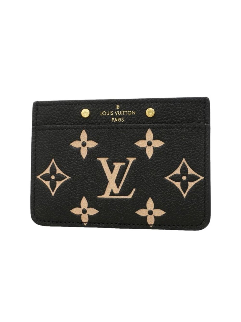 Louis Vuitton Card Case Monogram Empreinte Bicolor Porte Cartes Simple Black